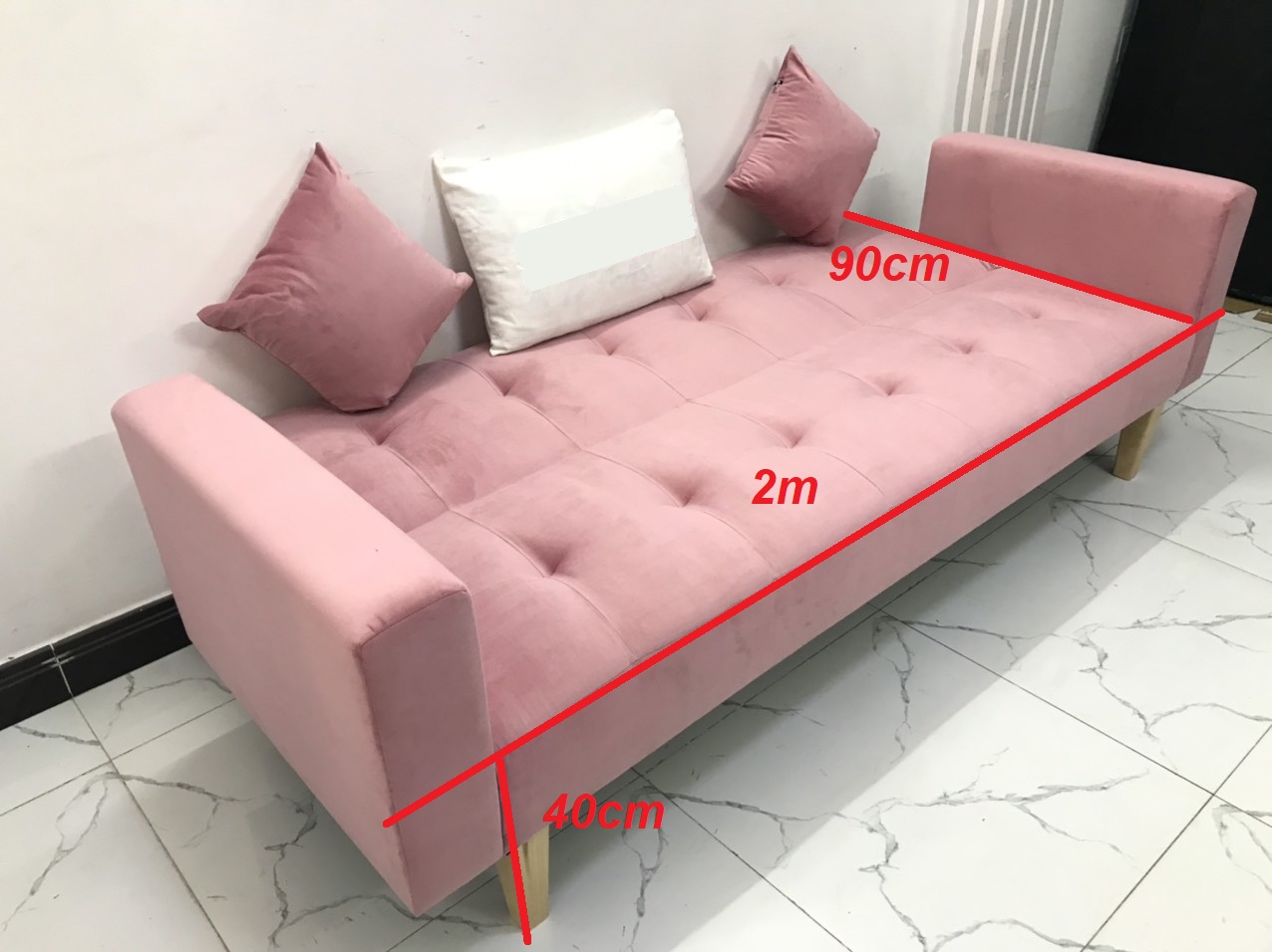 Bộ ghế sofa giường 2mx90 sofa bed tay vịn phòng khách sopha linco10