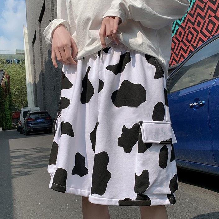 Quần short túi hộp SIB Clothing chất thun ống rộng unisex bò sữa SIB007