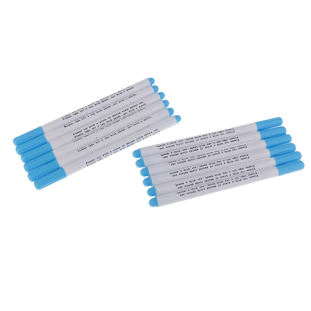12x Air Water Erasable Pen Marker for Fabric Marking Sewing Supplies Blue