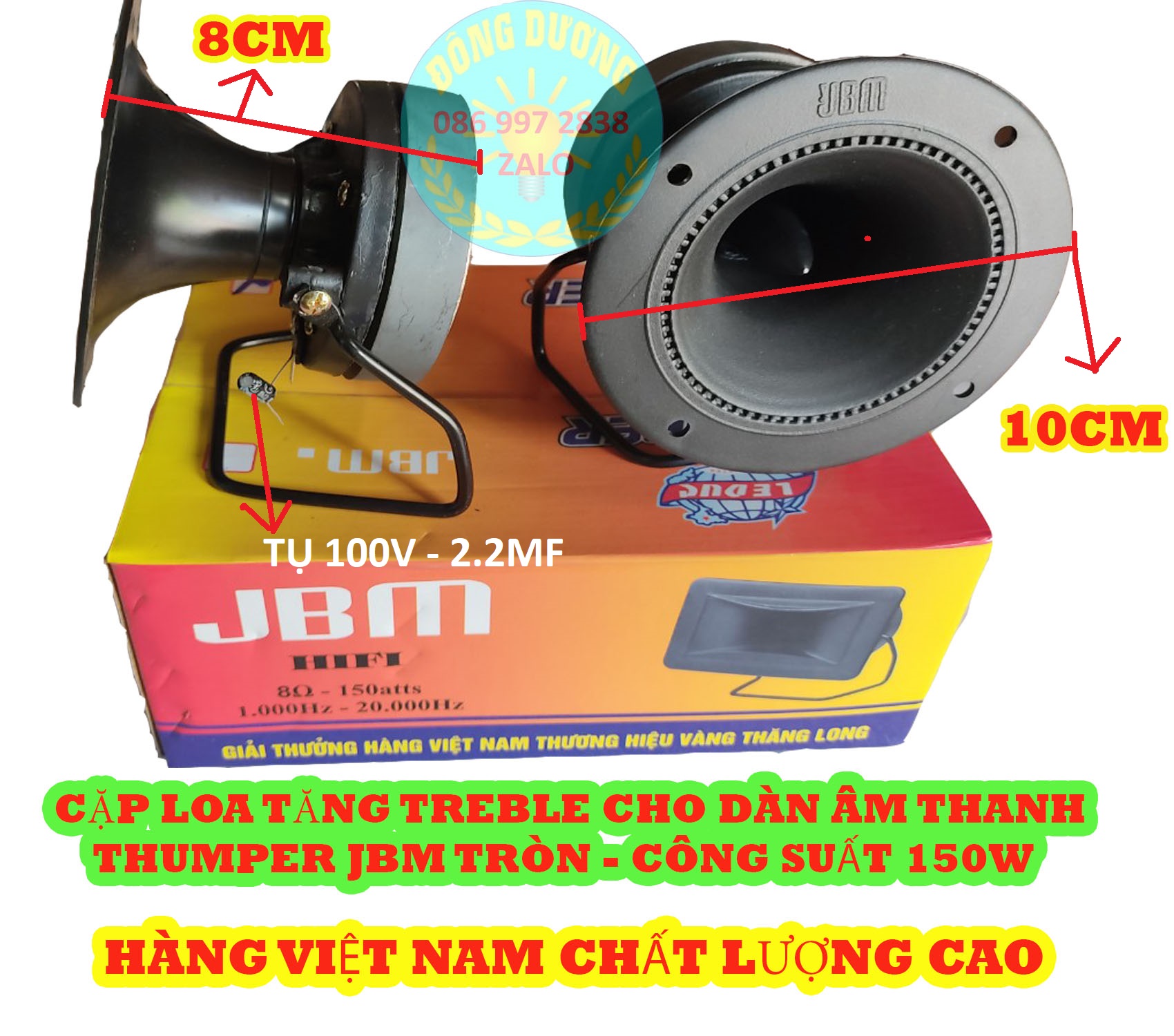 BỘ LOA BỔ SUNG TREBLE RỜI JBM TRÒN MẶT 10CM - GIÁ 1 CẶP - HÀNG CHÍNH HÃNG