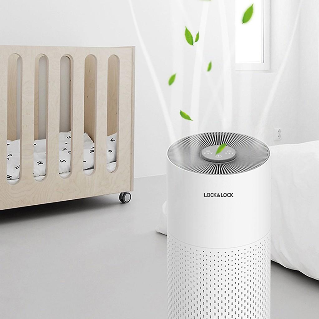 Máy lọc không khí Lock&Lock ENP126WHT 23W - Hàng chính hãng, lõi xoay 360 độ và lọc 99,5% bụi bẩn cực nhỏ - Hapos