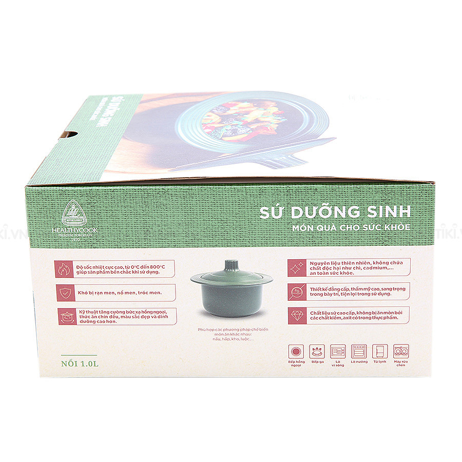 Nồi Dưỡng Sinh Vành Tròn + Nắp Minh Long Healthycook (2.2L)