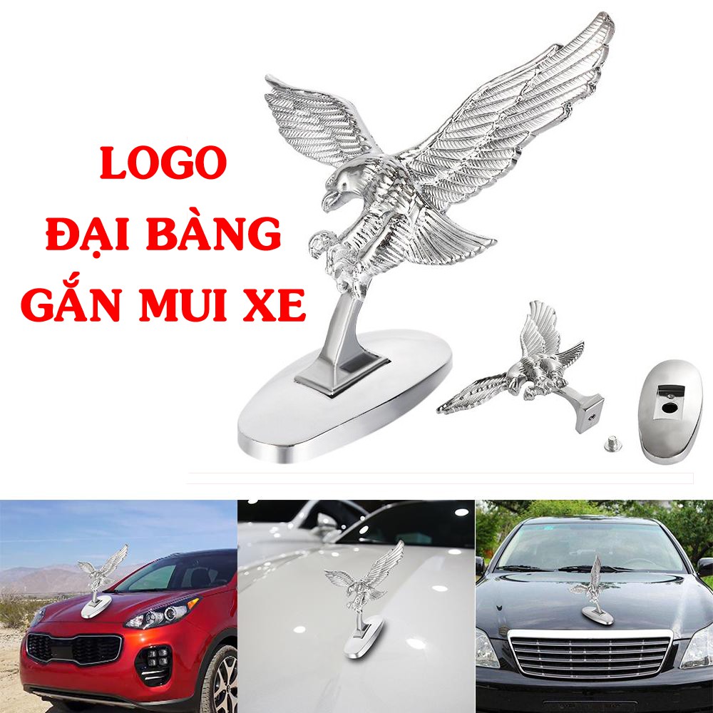 Logo Chim Đại bàng 3D dán mui xe, capo bằng kim loại