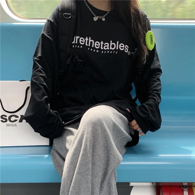 Áo thun dài tay TURETHETABLES phông Unisex nam nữ tee oversize form rộng pull Ulzzang Streetwear Hàn Quốc vải mềm