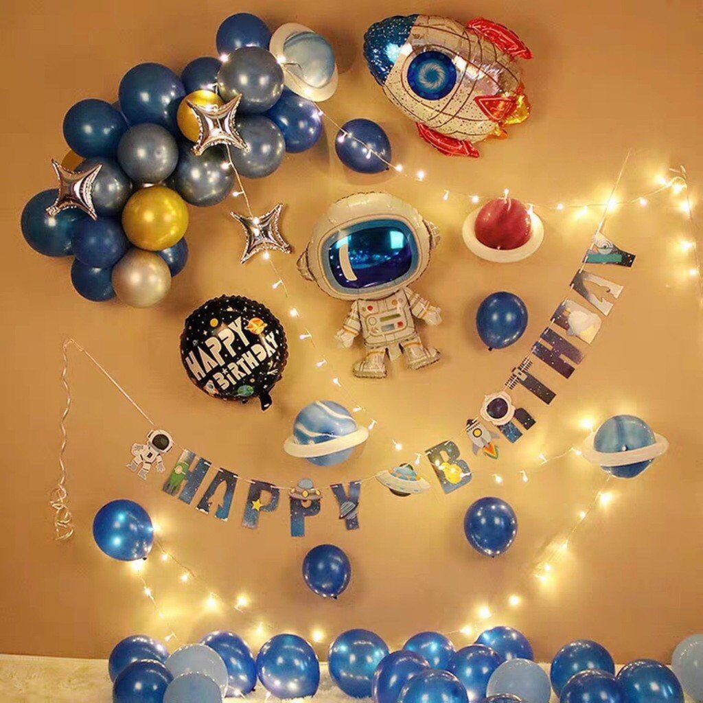 Bộ bong bóng sinh nhật trang trí chủ đề phi hành gia astronaut balloon PHG02