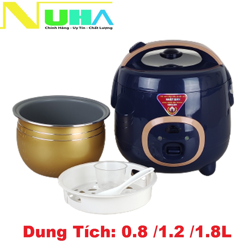 Nồi cơm điện lòng niêu Ladomax với dung tích 0.8L/1.2L/1.8L thích hợp 1-8 người ăn- Màu xanh đậm-Hàng chính hãng