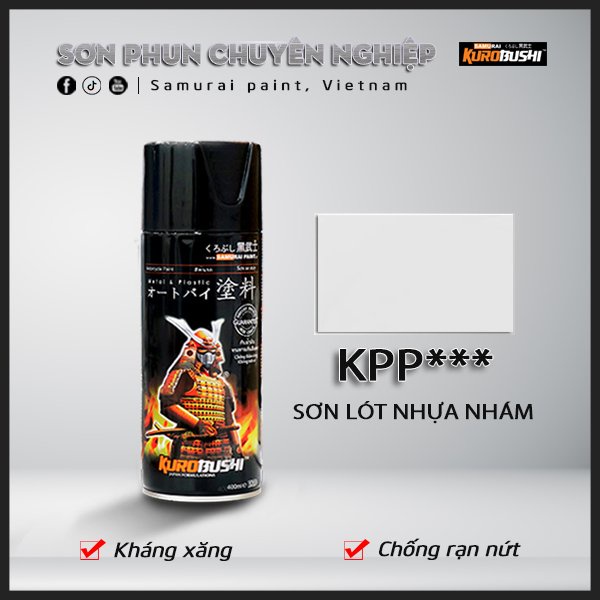 Sơn xịt Samurai Kurobushi - SƠN LÓT NHỰA KPP (300ml)