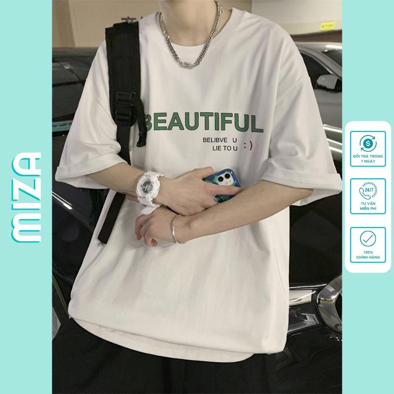 Áo thun nam nữ unisex tay lỡ sweater phông form rộng teen cổ tròn oversize cotton giá rẻ basic đen trắng tee BEAUTIFUL