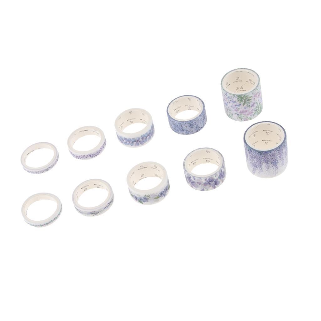 10 Rolls Washi Masking Tape Set, Great for DIY Decor Scrapbooking Sticker Masking Paper Decoration Tape Adhesive School Supplies