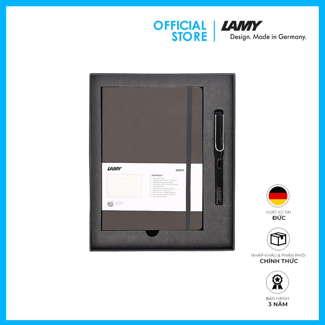 Lamy Notebook A5 Softcover Umbra + Lamy Safari Matt Black - GSNSa0022