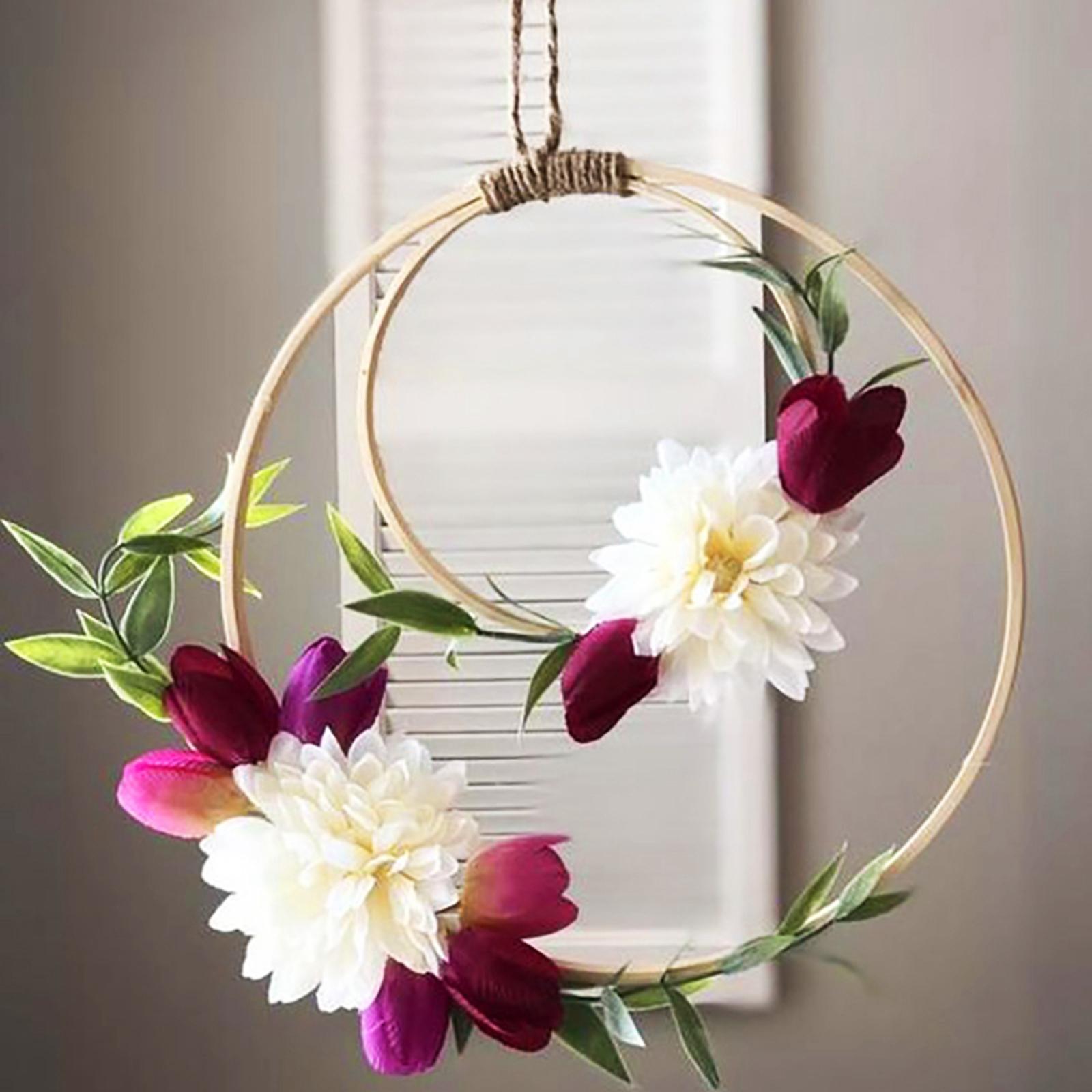2Pcs Embroidery Hoops Bamboo Macrame Ring for DIY Wedding Home
