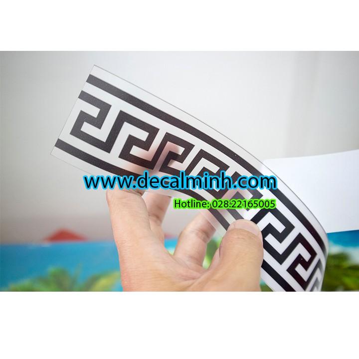 Decal chỉ viền kiếng - viền tường hoa văn S đen
