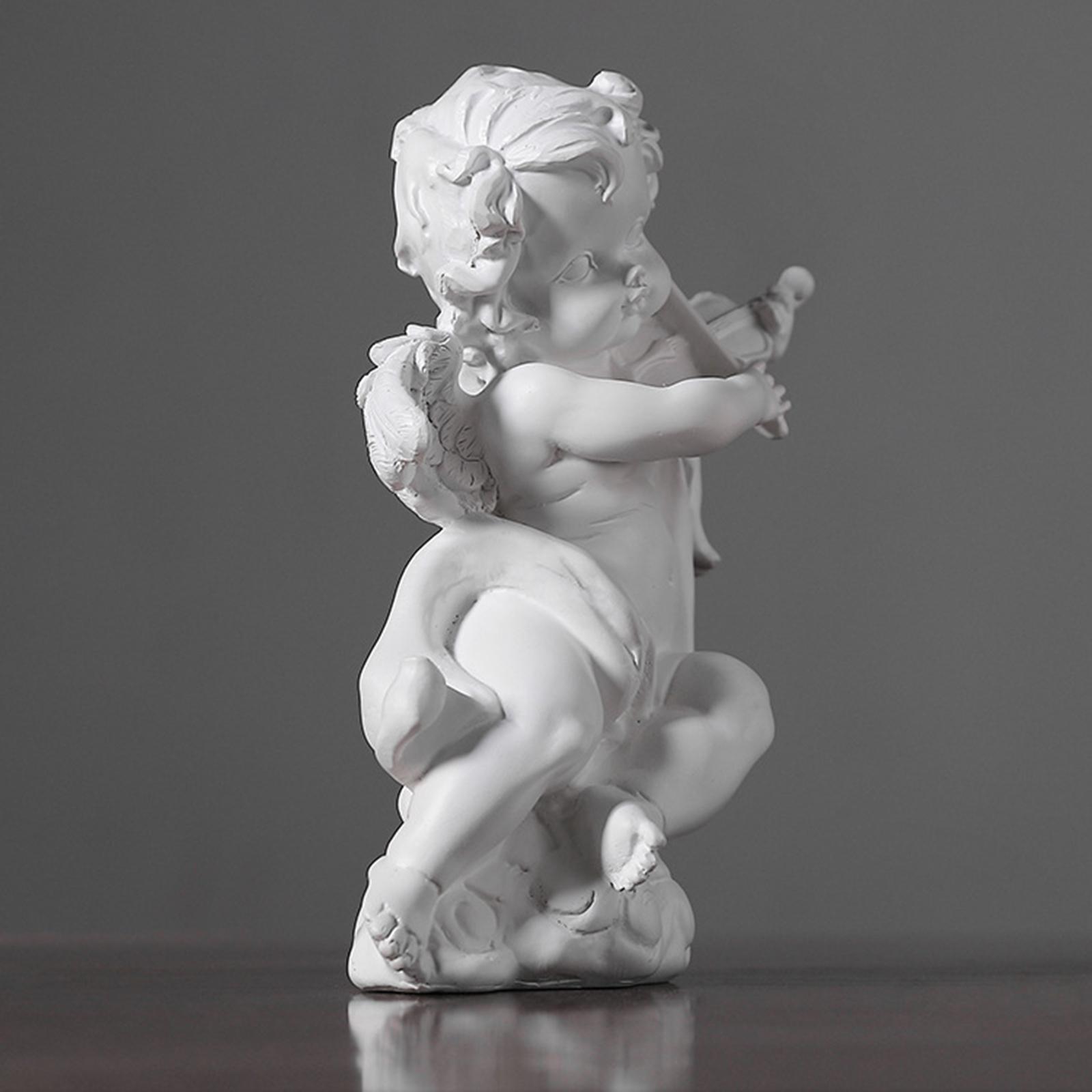 Angel Figurine Adorable Angel Sculpture Resin Cherub Statue for Bedroom Home