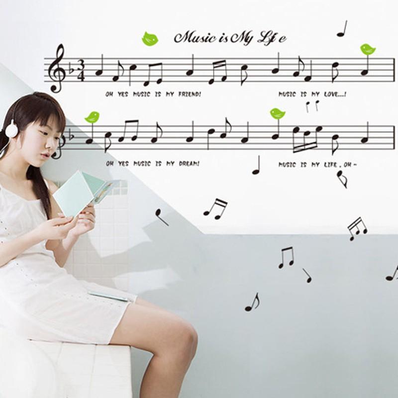 Decal dán tường Music is my life AY7106