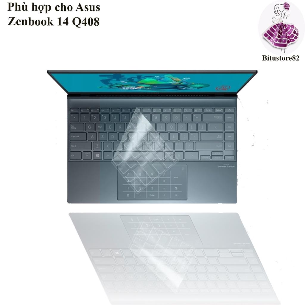 Ốp bàn phím dành cho laptop Asus ZenBook 14 Q408 - Miếng, tấm silicon bảo vệ che, phủ, đậy, lót bàn phím