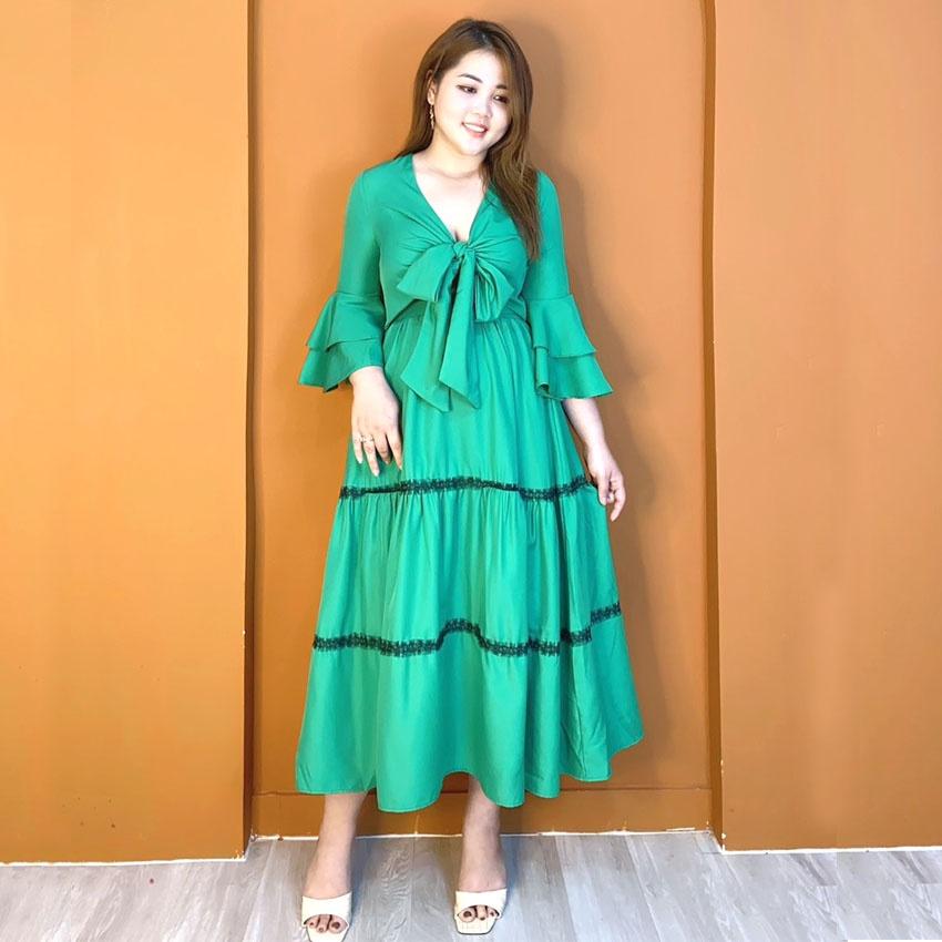 Set Bigsize Maxi hở eo đi biển ChubbyBigsize