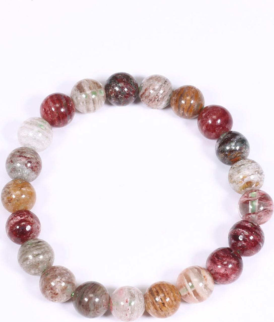 Vòng tay đá thạch anh ưu linh rêu đa sắc hạt đá 8mm - Ngọc Quý Gemstones