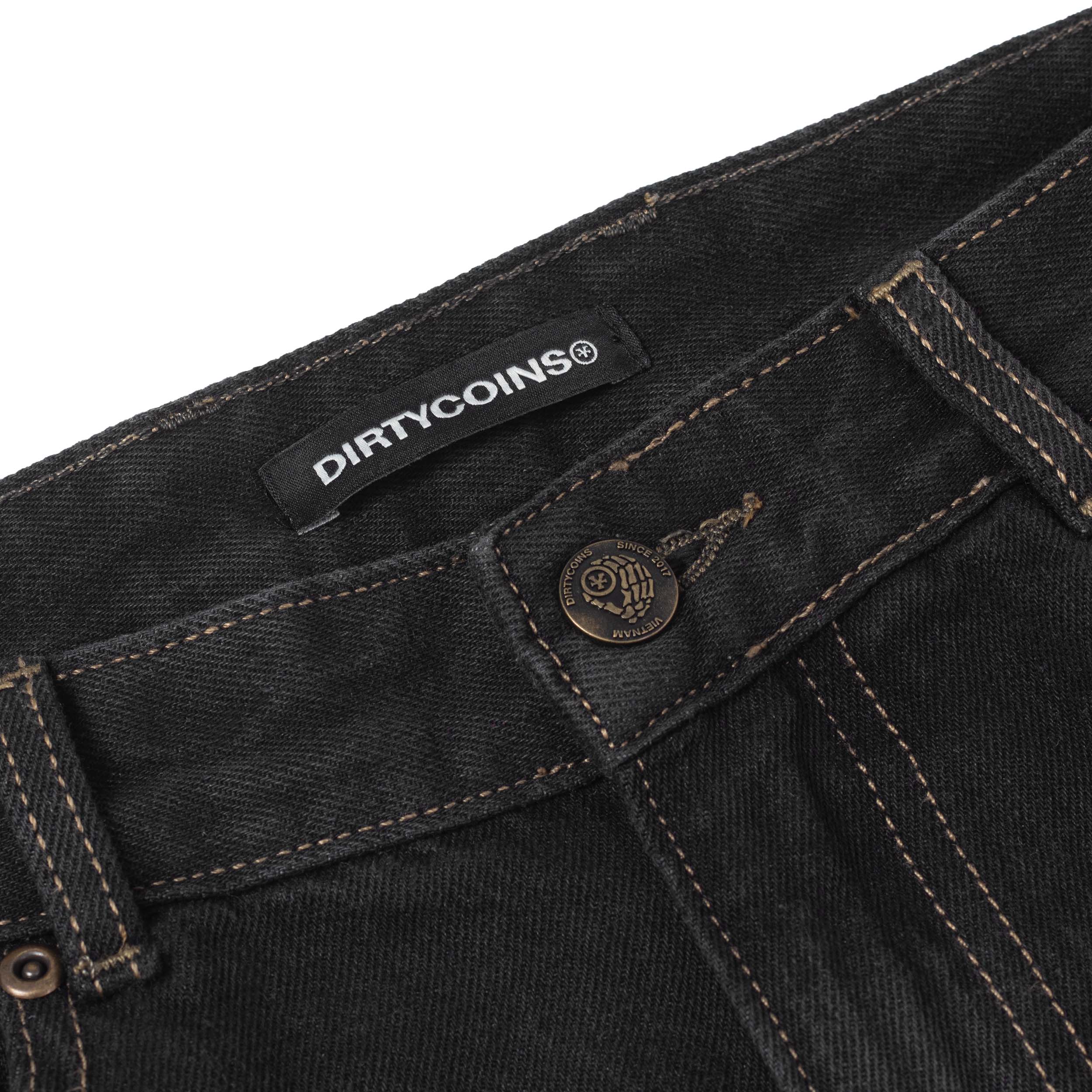 Quần DirtyCoins Logo Washed Knee Jeans