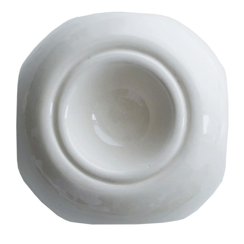 Round Base Ceramic Candle Holder Hollow Design Incense Burner Holder 9.5cm