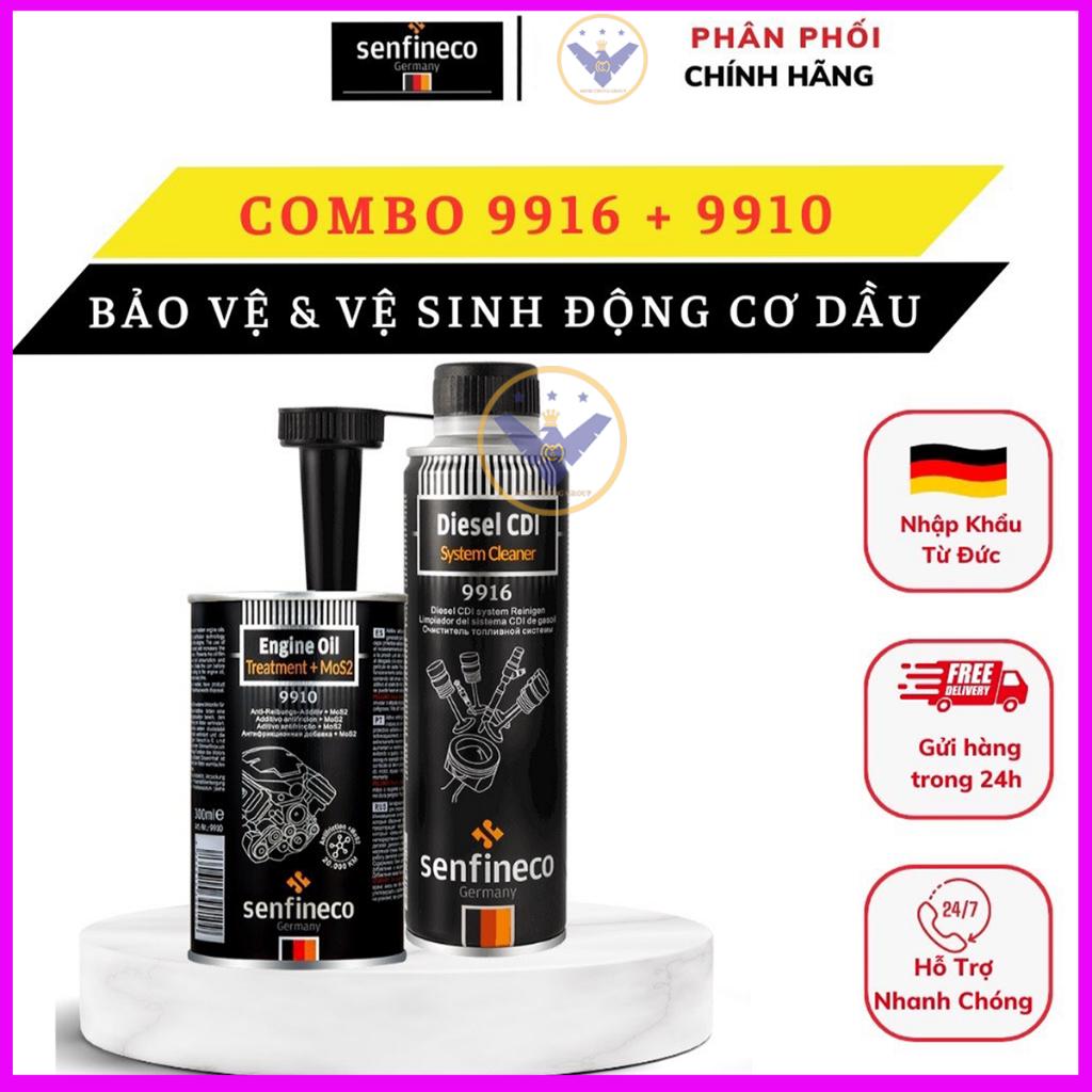 Combo Cao Cấp Bảo Vệ &amp; Vệ Sinh Động Cơ Dầu Senfineco 9916+9910