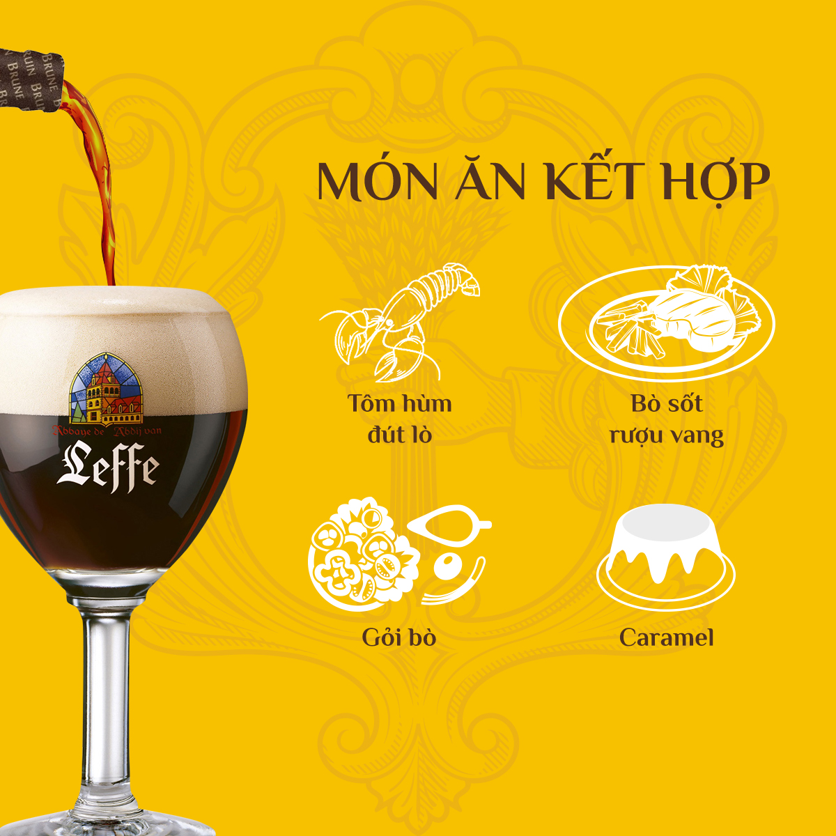 Thùng 24 Chai Bia Leffe Brune (Leffe Nâu) - Bia Thầy Tu Nhập Khẩu Bỉ (330ml/ chai)