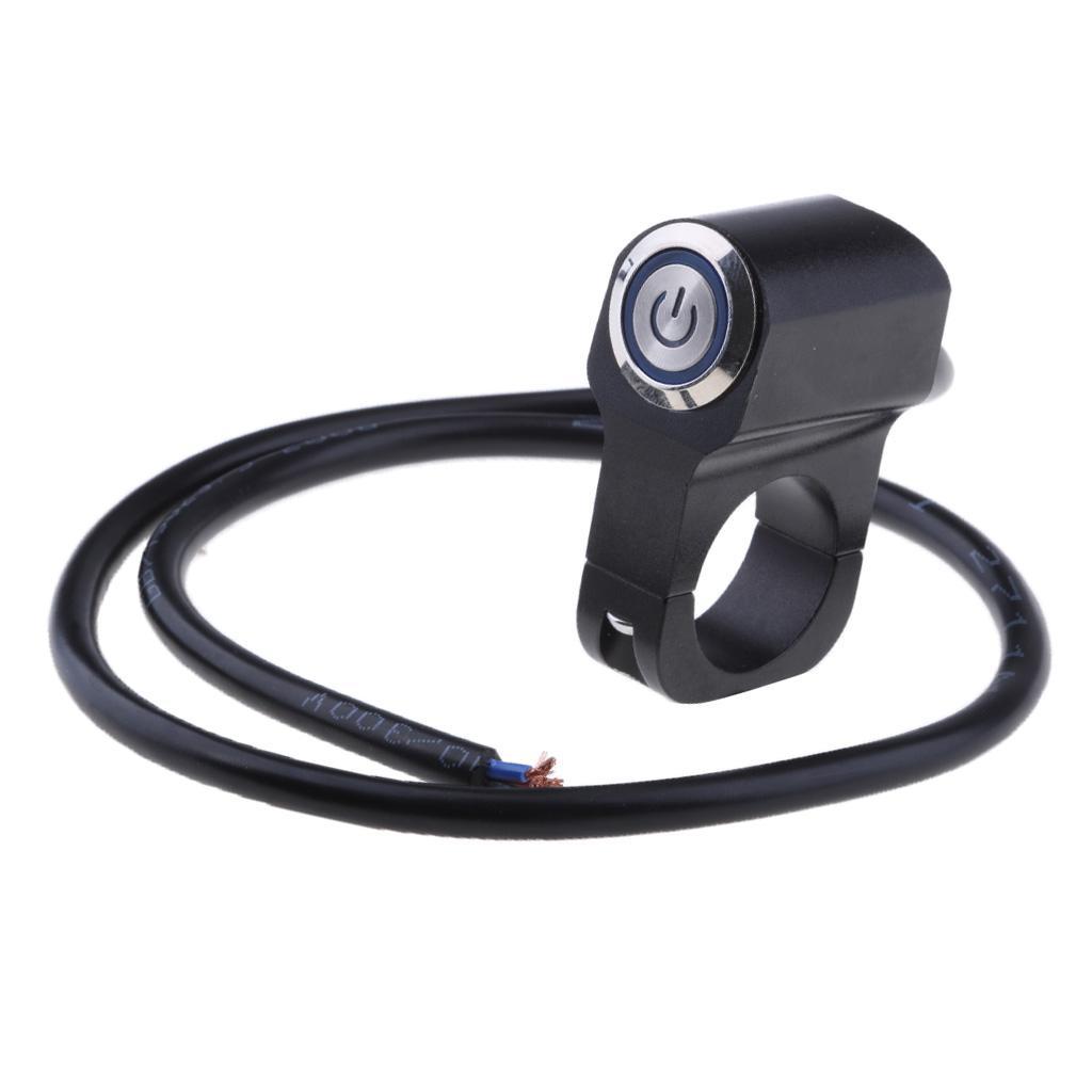 Handlebar Headlight on/OFF Aluminum Alloy Push Button Switch Blue & Green