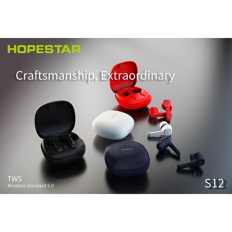 Tai nghe Bluetooth TWS Headset Hopestar S12 V5.0 kết nối từng tai riêng lẻ, âm thanh cực hay, pin dùng đến 4H (HÀNG CHÍNH HÃNG)