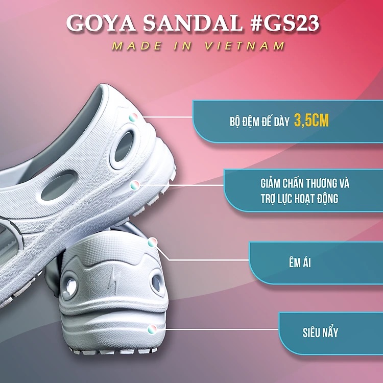 [HOT] Dép Thể Thao Cao Cấp Goya Sandal GS23 - Màu Trắng