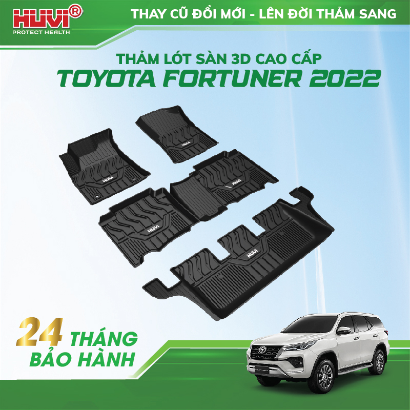 Thảm lót sàn ô tô Toyota Fortuner 2017-2023 không mùi, không thấm, không tràn