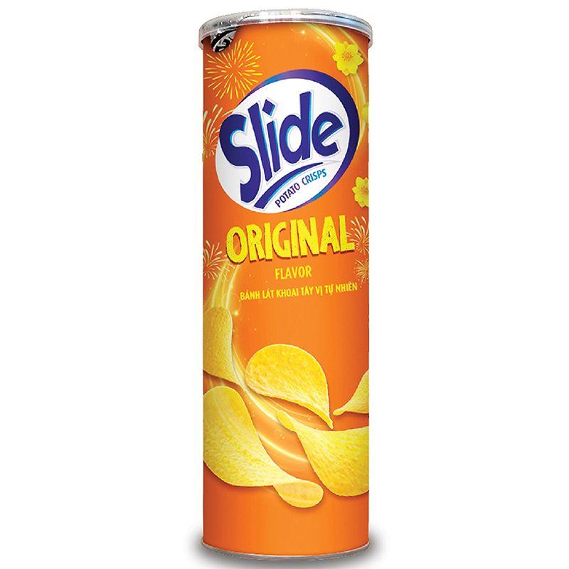 Khoai tây chiên SLIDE vị original 100g lon – 8934680012010
