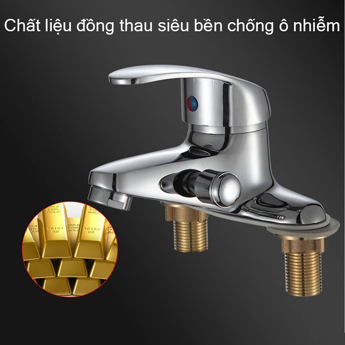 Bộ vòi chậu lavabo kết hợp sen tắm nóng lạnh - sen liền vòi - vòi chậu liền sen 4019