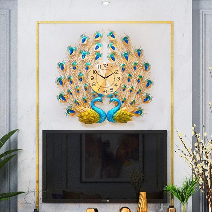 Đồng Hồ Treo Tường Hình Con Công KT 40x40cm