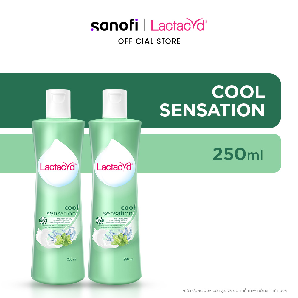 Bộ 2 DDVS Phụ Nữ Lactacyd Cool Sensation 250ml Mát Lạnh & Sạch Thoáng Dài Lâu