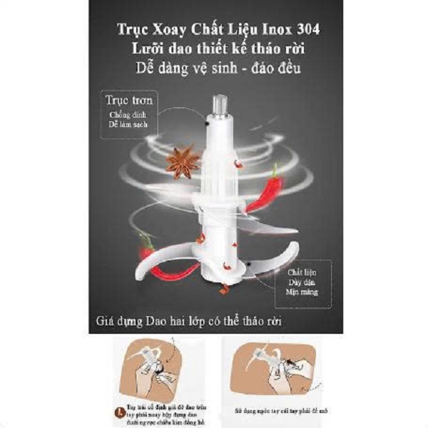 [KoSuyTu] COMBO LƯỠI ĐÁNH RUỐC BÓC TỎI + LƯỠI DAO THAY THẾ CHO MÁY XAY THỊT 2L - TUYỆT ĐỈNH NHÀ BẾP