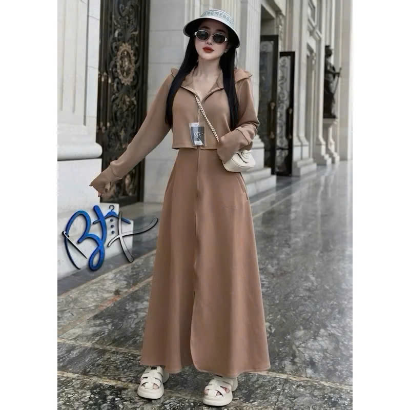 Áo khoác chống nắng nữ toàn thân 2 lớp cao cấp mũ trùm đầu tay xỏ ngón UPF50+ Size XL 53-66kg Vải Umi Cotton Co Dãn 4 Chiều Dày Dặn Làm Mát | Thời Trang | Đa Dụng