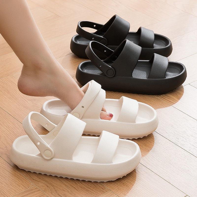 Hàng QC Sandal Đế bánh Mì 3cm Êm Chân Quai Trơn Đeo Được 2 Kiểu G157