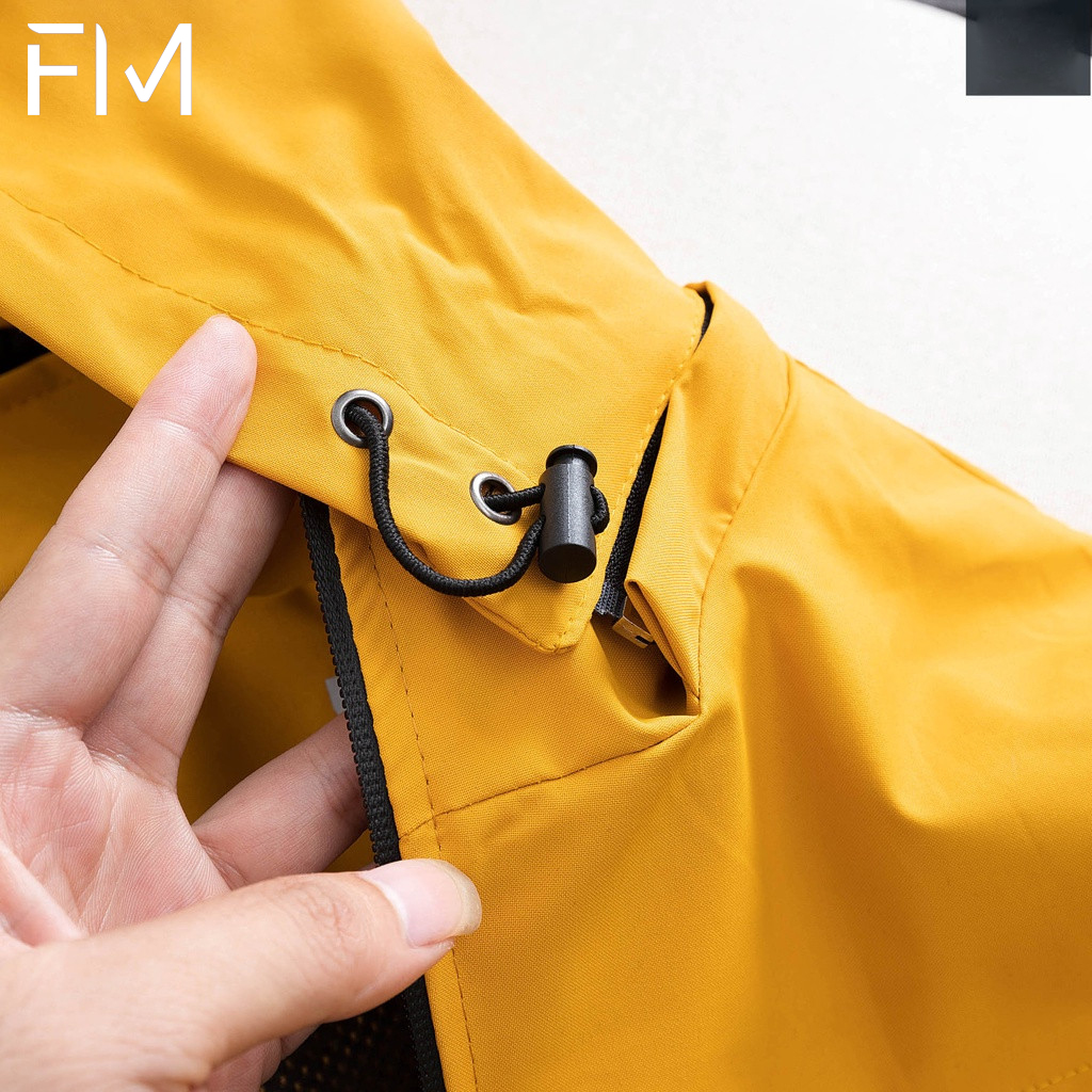 Áo khoác dù chống nắng nam, có 3 ngăn túi khóa kéo nón có thể tách rời tiện lợi - FORMENSHOP - FMTHT050