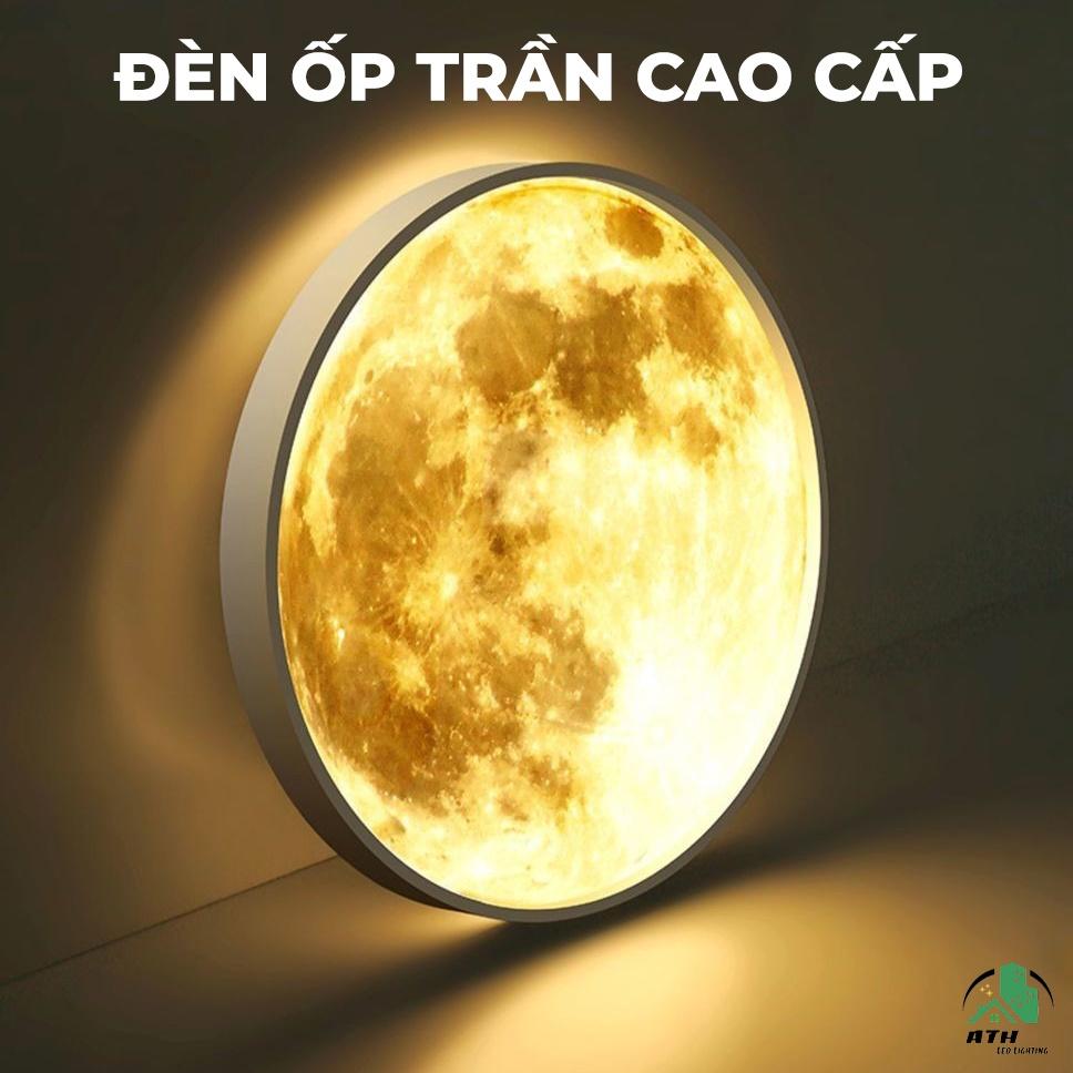 Đèn led ốp trần bản tròn màu trái đất trang trí phòng khách, phòng ngủ, ban công, hành lang cầu thang sang trọng phong cách