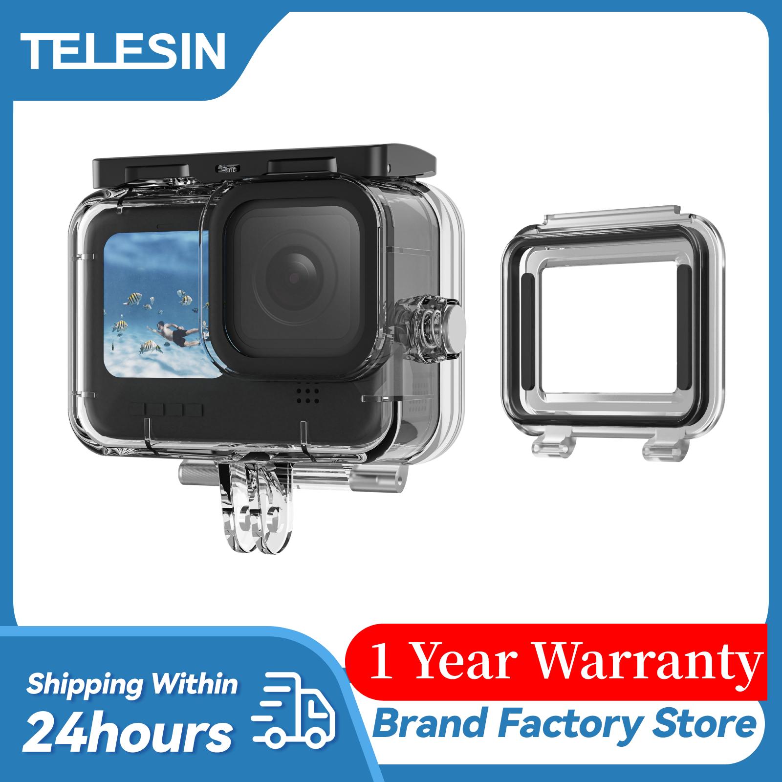 Telesin cho GoPro11 Hero 11 10 9 Trường hợp chống thấm nước đầy đủ cảnh dưới nước ủ ống kính cường lực bao gồm các phụ kiện bao gồm các phụ kiện