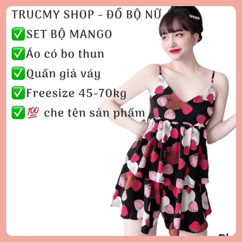 Bigsize 45-70kg - Đồ Bộ Mặc Nhà Nữ lụa mango, quần giả váy