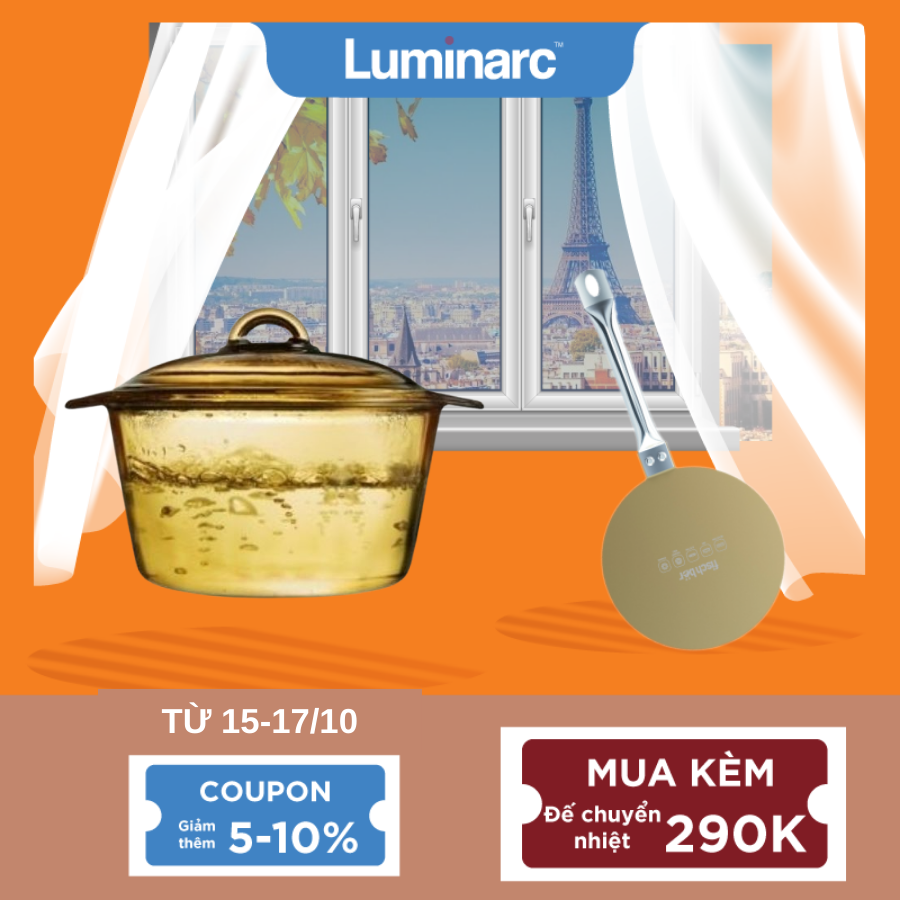 Nồi Thuỷ Tinh Luminarc Blooming Amberline 3L - LUBLH6891