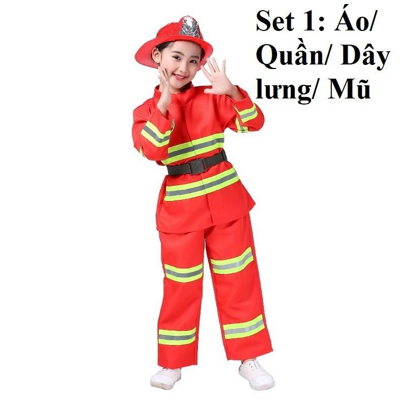 Trang Phục Hóa Trang Lính Cứu Hỏa Cho Bé, Bộ Đồ Hóa Trang Lính Cứu Hỏa Cho Trẻ Em và Người Lớn