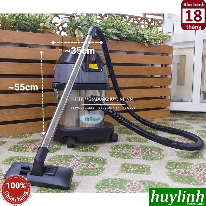 Máy hút bụi công nghiệp khô và ướt Hiclean HC15 New - Dung tích 15 lít - Công suất 1500W - Hàng chính hãng