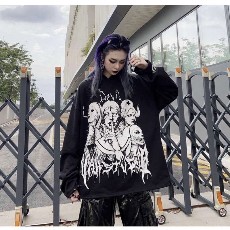 Áo Hoodie Nỉ Local Brand Form Rộng Ulzzang Unisex DEVIL Vah Studio