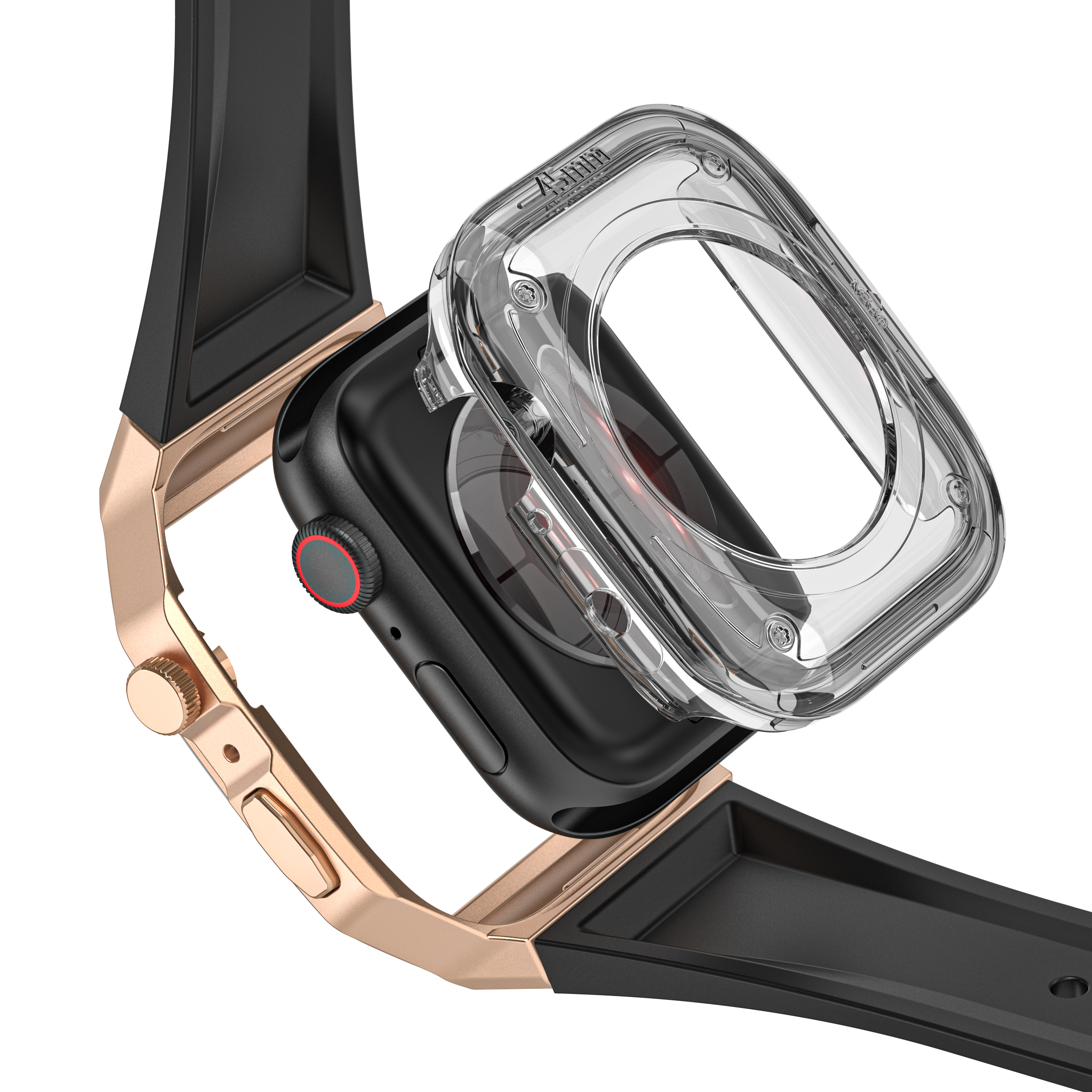 Ốp Case tích hợp dây đeo Vỏ Kim Loại bảo vệ cho Apple Watch Series 4/5/6/SE/7/8/9/SE2 Size 44mm/45mm - Hàng Nhập Khẩu