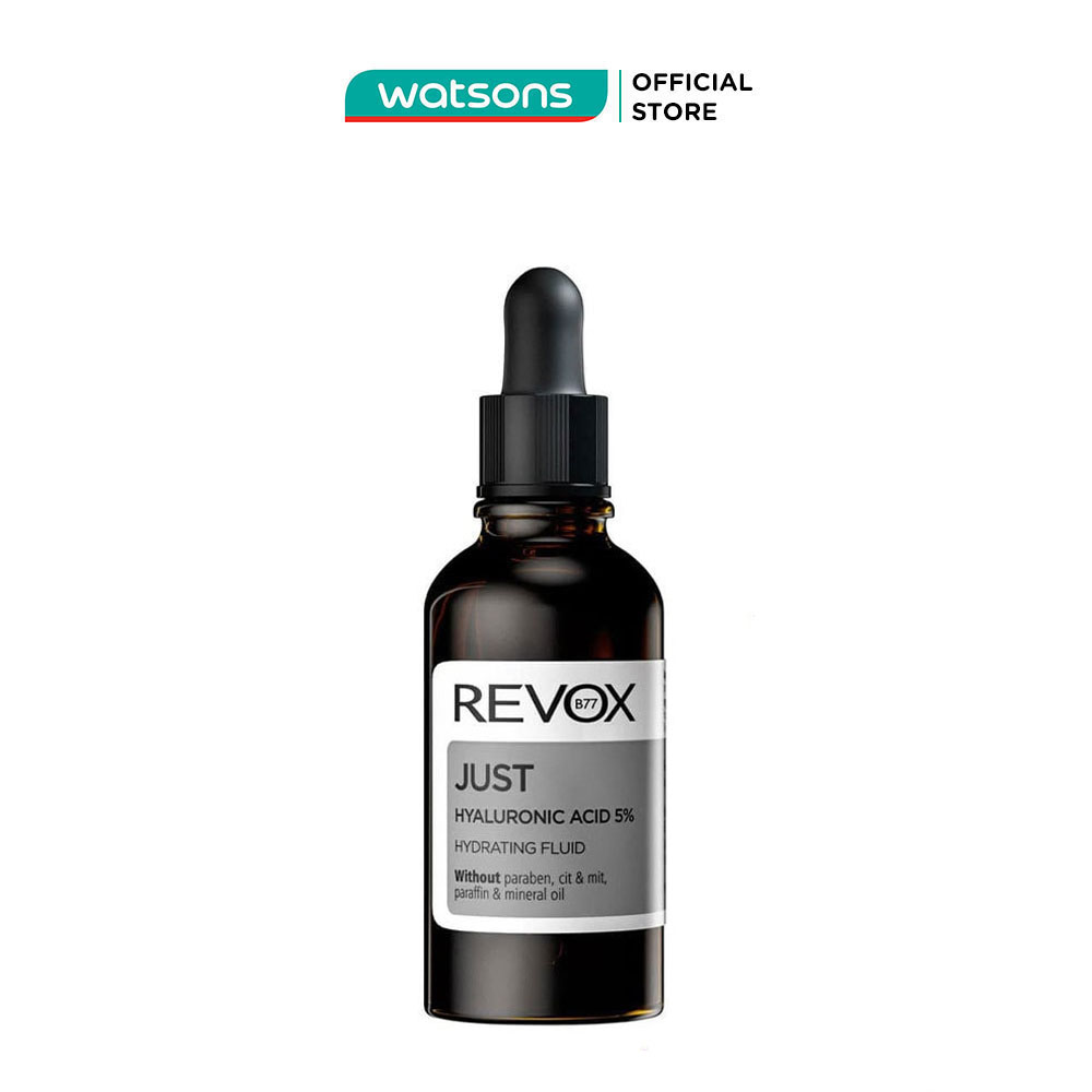 Tinh Chất Revox B77 Just Hyaluronic Acid 5% Hydrating Fluid Dưỡng Ẩm Mặt & Cổ 30ml