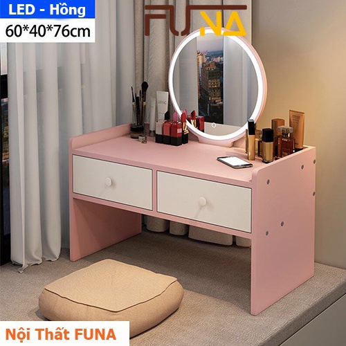 Bàn Trang Điểm Ngồi Bệt FUNA có gương đèn LED Cảm Ứng- AK12 (lắp đặt theo hướng dẫn)