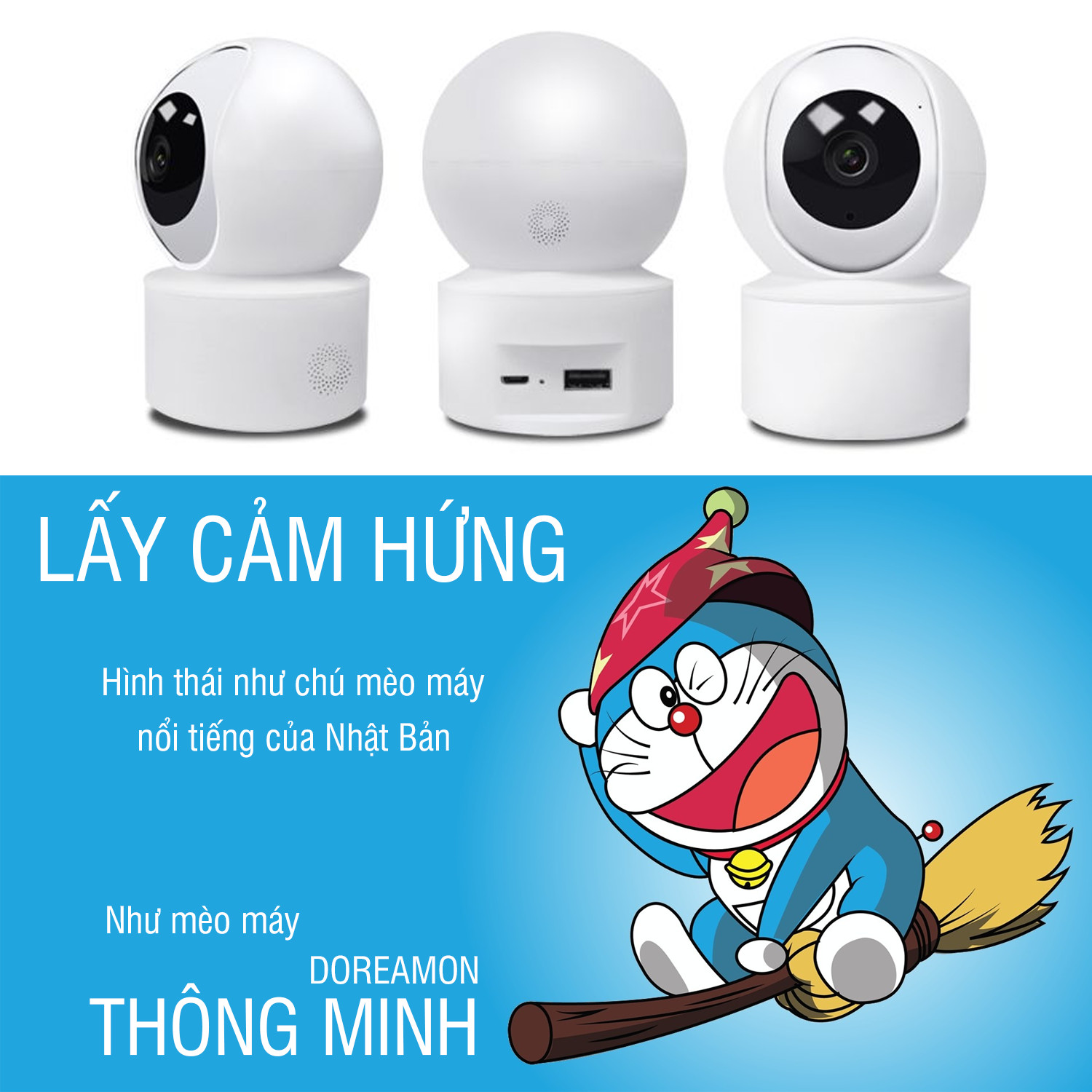 Carecam IP-Camera Wifi- Xoay Theo Chiều Chuyển Động- Hỗ Trợ Đàm Thoại 2 Chiều, Hồng Ngoại Ban Đêm- Hàng Nhập Khẩu