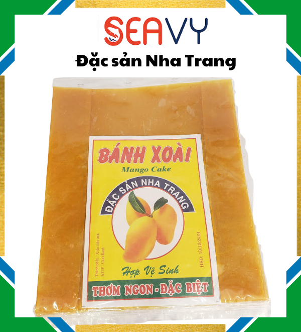 Đặc Sản Nha Trang - Bánh Xoài Nha Trang, Loại Vàng Dẻo, Bánh Hình Vuông Có Thêm Mạch Nha, Thơm Thơm - Seavy Gói 200g
