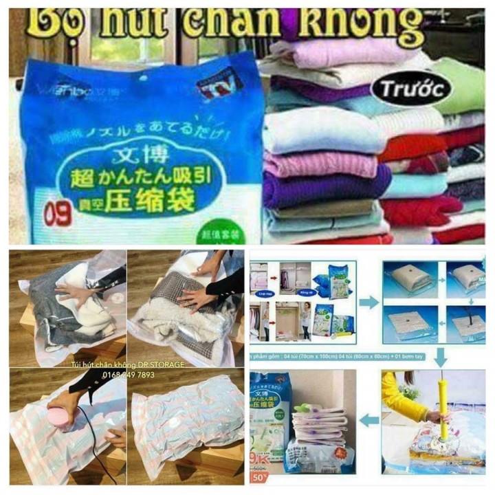 Bộ 8 túi hút chân không kèm bơm tay và bơm điện